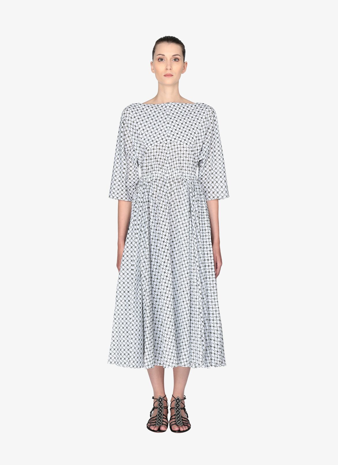 Long Dress ALAÏA WHITE/GREEN LONG DRESS